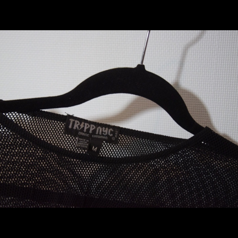 Fishnet shirt.